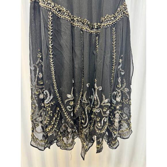 Sue Wong Nocturne Silk Beaded Petal Dress Ballet Flapper Fairy Coquette Size 10 - Picture 6 of 7